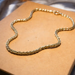 Colar cordão malha palmeira bold em ouro amarelo com 47cm de comprimento e 0.4cm de espessura.