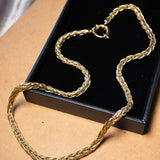 Colar Cordão Malha Palmeira Bold Em Ouro Amarelo 47Cm