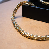 Colar Cordão Malha Palmeira Bold Em Ouro Amarelo 47Cm