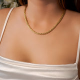 Colar Cordão Malha Palmeira Bold Em Ouro Amarelo 47Cm