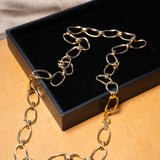 Colar Cordão Elos Large Em Ouro Amarelo 45,5Cm