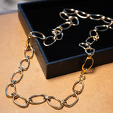 Colar Cordão Elos Large Em Ouro Amarelo 45,5Cm