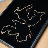 Colar Cordão Malha Singapura Em Ouro Amarelo 56 CM