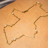 Colar Infinito Em Ouro Amarelo E Pérolas 5mm 52Cm