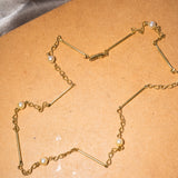 Colar Infinito Em Ouro Amarelo E Pérolas 5mm 52Cm