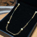 Colar Infinito Em Ouro Amarelo E Pérolas 5mm 52Cm