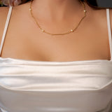 Colar Infinito Em Ouro Amarelo E Pérolas 5mm 52Cm