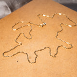 Colar Cordão Elo Baguete Em Ouro Amarelo 61,5Cm