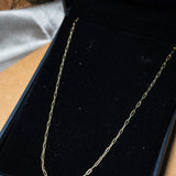 Colar Cordão Elo Baguete Em Ouro Amarelo 61,5Cm
