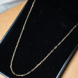 Colar Cordão Elo Baguete Em Ouro Amarelo 61,5Cm