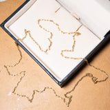Colar Cordão Elo Baguete Em Ouro Amarelo 61,5Cm