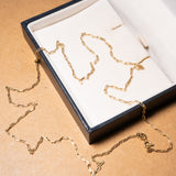 Colar Cordão Elo Baguete Em Ouro Amarelo 61,5Cm