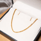 Colar Cordão Trançado Em Ouro Amarelo 46,5Cm