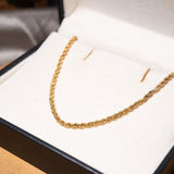 Colar Cordão Trançado Em Ouro Amarelo 46,5Cm