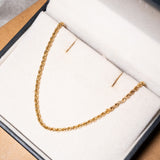 Colar Cordão Trançado Em Ouro Amarelo 46,5Cm