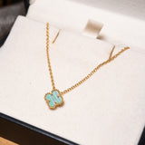 Colar Trevo Elo Cartier Em Ouro Amarelo e Malaquita