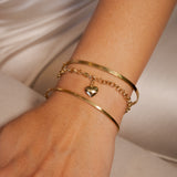 Pulseira Elos Portugueses Coração Em Ouro Amarelo