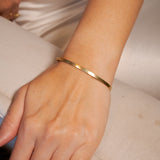 Pulseira Bracelete Thin Em Ouro Amarelo 3mm