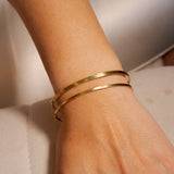 Pulseira Bracelete Thin Em Ouro Amarelo 3mm