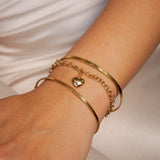 Pulseira Bracelete Thin Em Ouro Amarelo 3mm