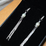 Brinco Pendente Queen Franjas Ouro Branco E Diamantes