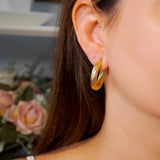 Brinco Argolas Design Em Ouro Amarelo