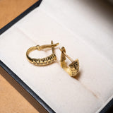 Brinco Argolinha Shell Em Ouro Amarelo E Diamantes