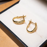 Brinco Argolinha Shell Em Ouro Amarelo E Diamantes