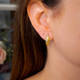 Brinco Argolinha Shell Em Ouro Amarelo E Diamantes