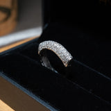 Anel Pavê Bright Em Ouro Branco E Diamantes