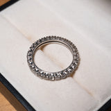 Anel Aliança Inteira Em Ouro Branco E Diamantes 1,68 Cts
