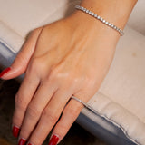 Anel Aliança Inteira Em Ouro Branco E Diamantes 1,68 Cts