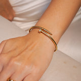 Pulseira Bracelete Rígido Prego Em Ouro Amarelo