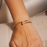 Pulseira Bracelete Rígido Prego Em Ouro Amarelo