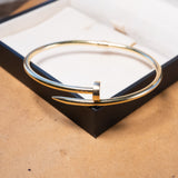 Pulseira Bracelete Rígido Prego Em Ouro Amarelo