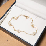 Pulseira Cartier Em Ouro Amarelo E Pérolas 6Mm