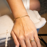 Pulseira Trançada Em Ouro Amarelo 18 Cm