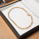 Pulseira Trançada Em Ouro Amarelo 18 Cm