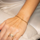 Pulseira Elos Delicada Em Ouro Amarelo 19 Cm