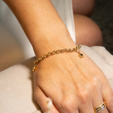 Pulseira Elos Portugueses E Pingentes Em Ouro Amarelo 20Cm