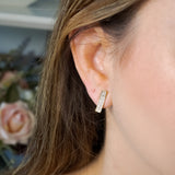 Brincos Argola Square Em Ouro Amarelo E Diamantes