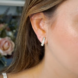 Brincos Argola Square Em Ouro Amarelo E Diamantes