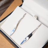Brincos Pendentes Vivara Silhueta Em Ouro Branco E Diamante