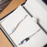 Brincos Pendentes Vivara Silhueta Em Ouro Branco E Diamante