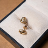 Brinco Solitário Gota Em Ouro Amarelo E Diamantes 04 Pontos
