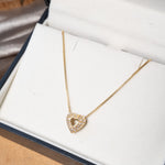 Colar cordão veneziana em ouro amarelo com pingente de coração e diamantes.