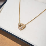 Colar Cordão Veneziana Coração Em Ouro Amarelo E Diamantes