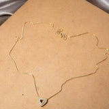 Colar Cordão Veneziana Coração Em Ouro Amarelo E Diamantes