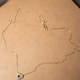 Colar Cordão Veneziana Coração Em Ouro Amarelo E Diamantes