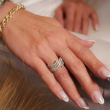 Anel Vivara Bold Ouro Branco Com Diamantes Brancos E Fancy